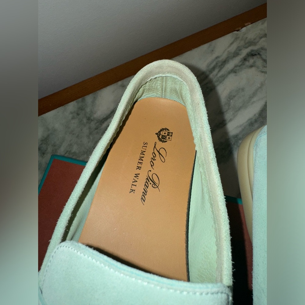 Loro Piana summer walk charm loafer in mint/ light blue - Picture 7 of 12